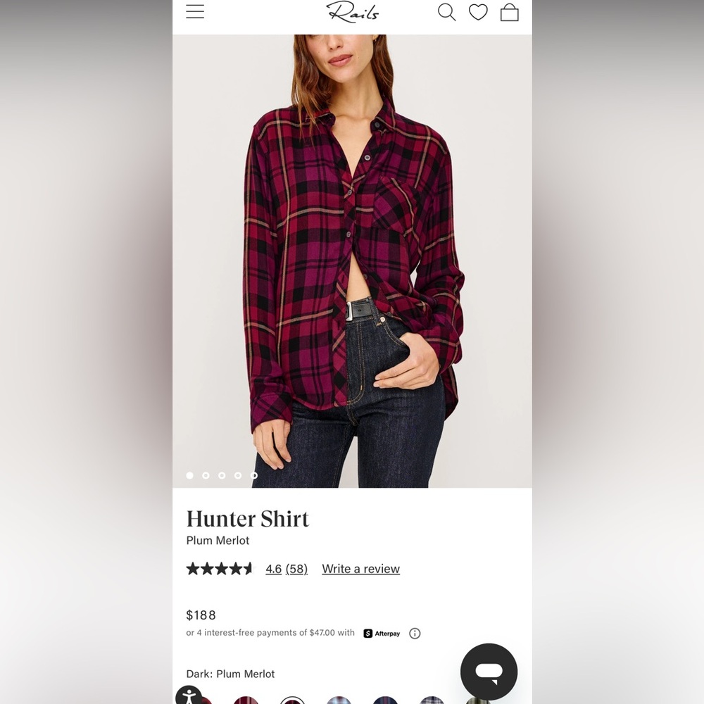 Rails Hunter Plaid Button-down Bright Small